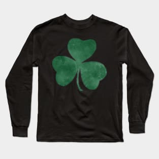 Distressed Saint Patrick's Day Lucky Shamrock Clover Long Sleeve T-Shirt